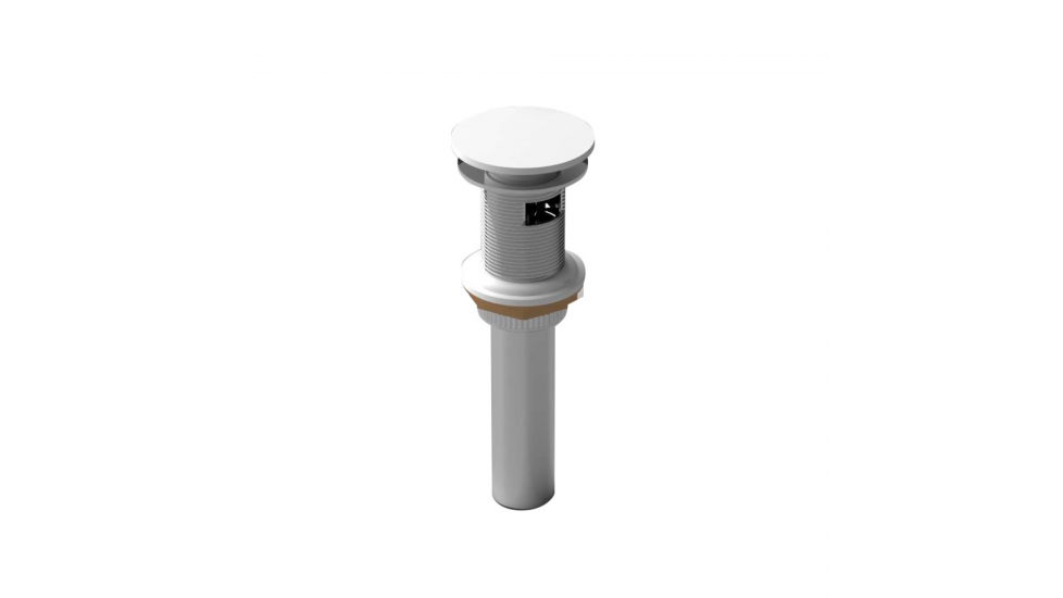 Lavatory pop-up drain with overflow - matte white