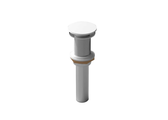 Lavatory pop-up drain without overflow - matte white